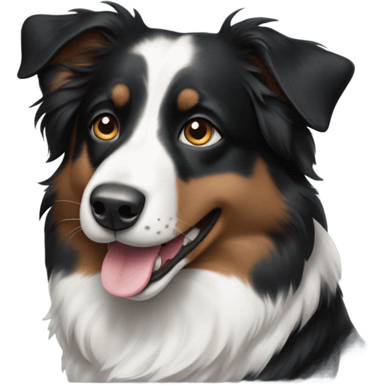 Black and white Australian Shepard  emoji