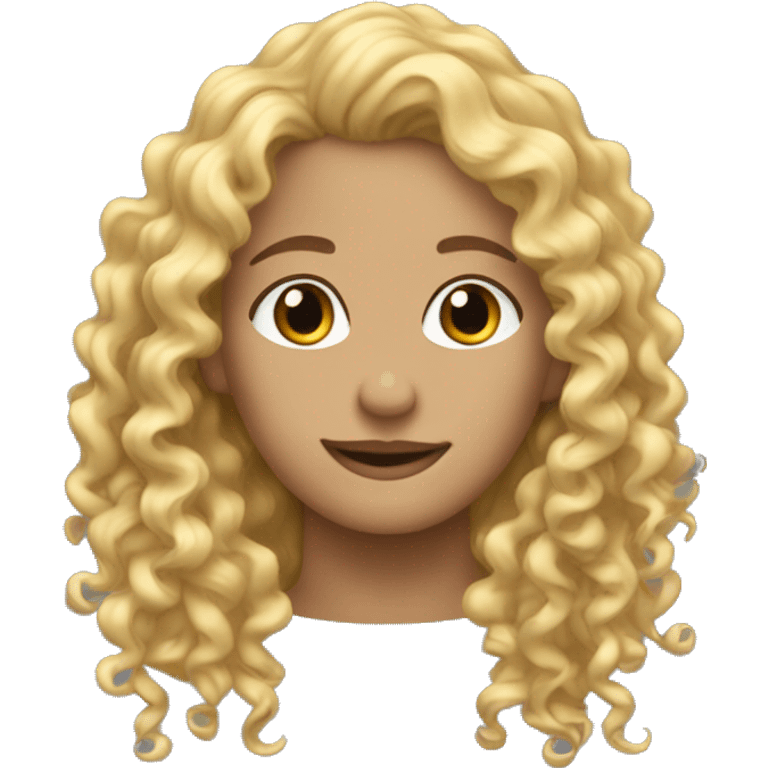 curly blond hair from back emoji