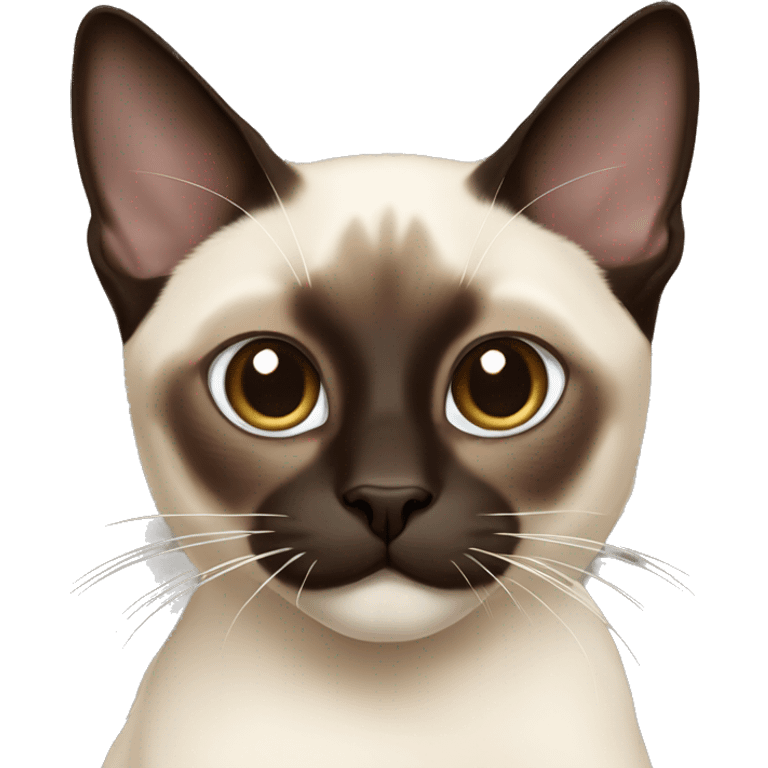 Snowshoe Siamese cat with one side of his face dark brown and other cream emoji