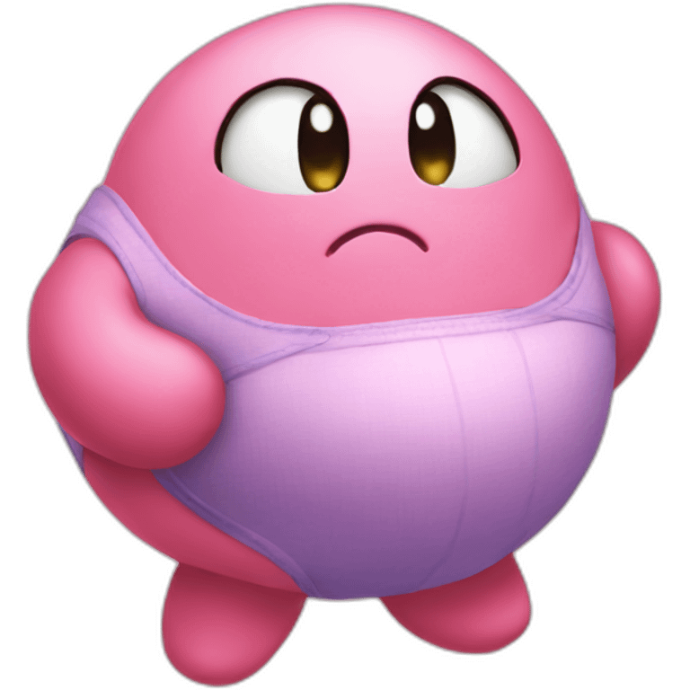 Kirby wearing a bra emoji