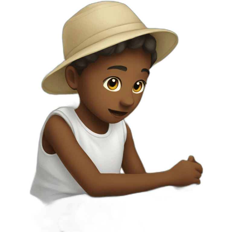 kid working in a cotton field emoji