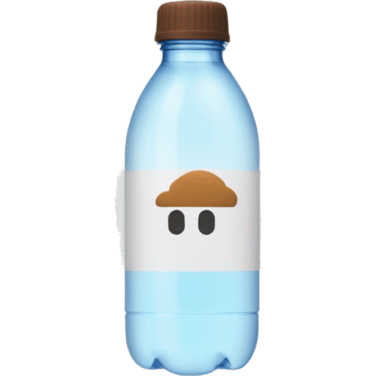 Grey water bottle, white Range in the miiddle, the logo in the miiddle is a drop of water,with Brown cap emoji  emoji