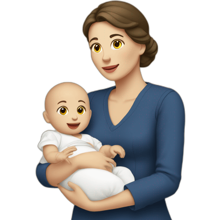 Femme française et son bébé emoji