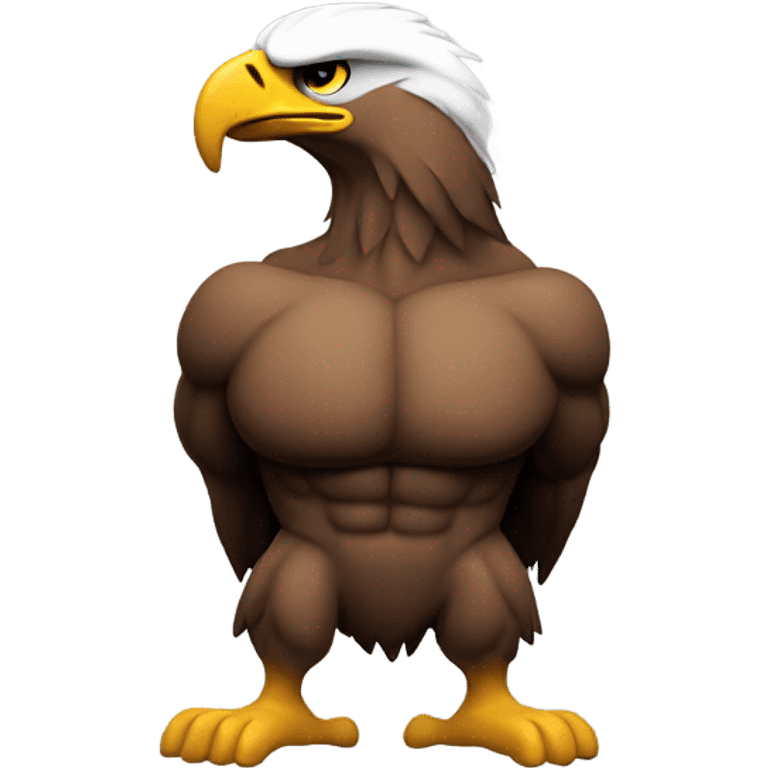 Eagle with muscle emoji