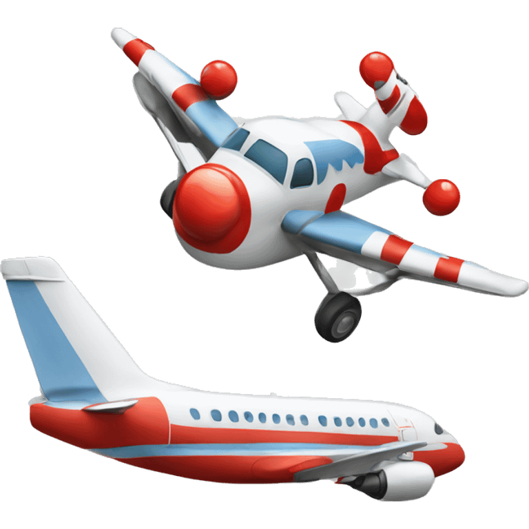 an airplane with a clown emoji