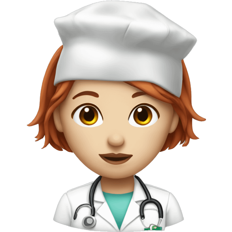 Redhead nurse with nose piercing and bangs emoji