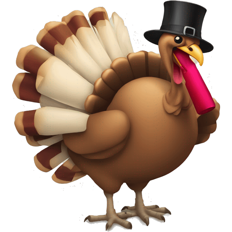 Turkey with wine glass emoji