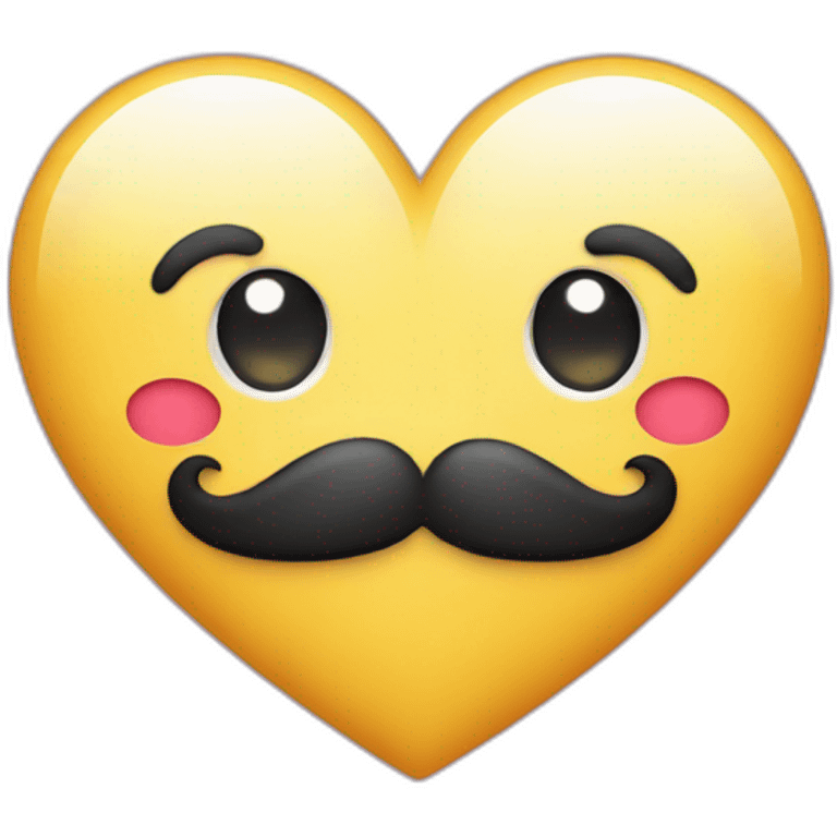 Heart with moustache emoji