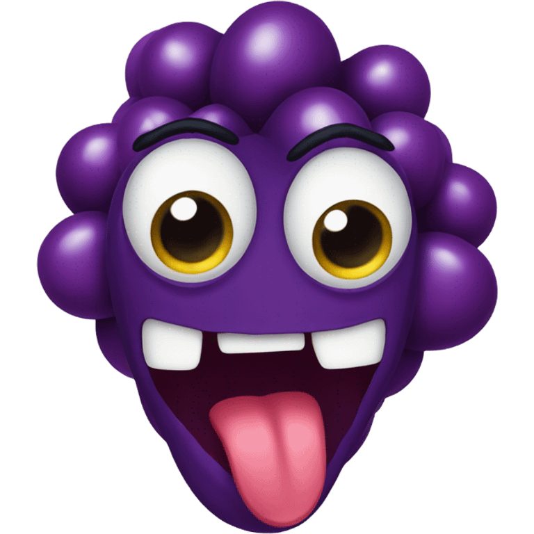 a crazy screaming grape emoji