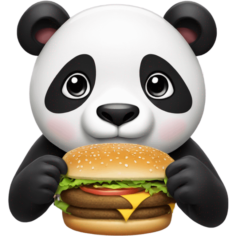 Panda eating hamburgers emoji