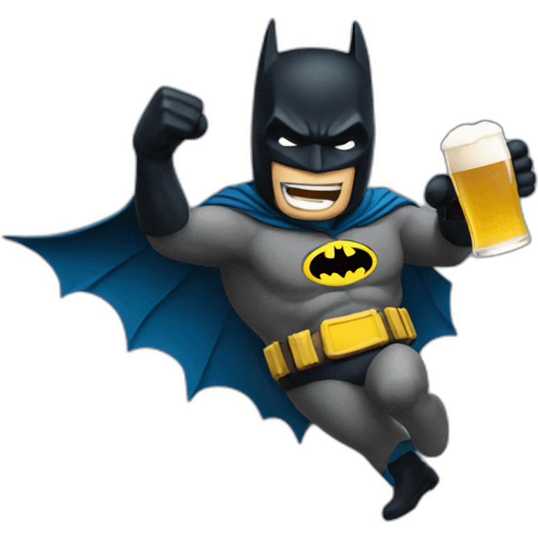 Batman dancing with beer emoji