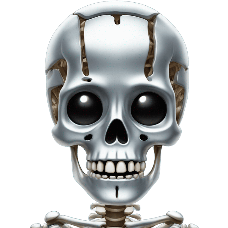 Skeleton made of Chrome  emoji