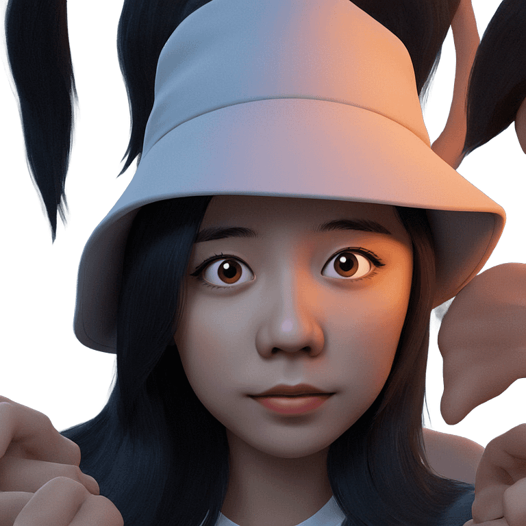 girl in hat portrait emoji