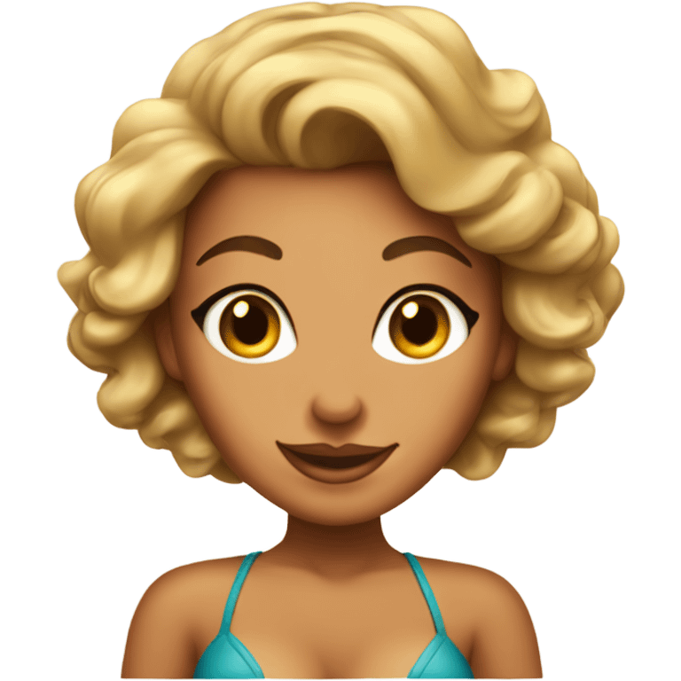 pin-up tanned woman  emoji