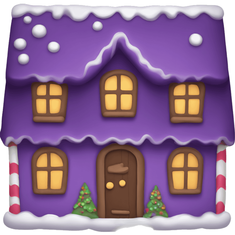 Cosy dark purple gingerbread house  emoji