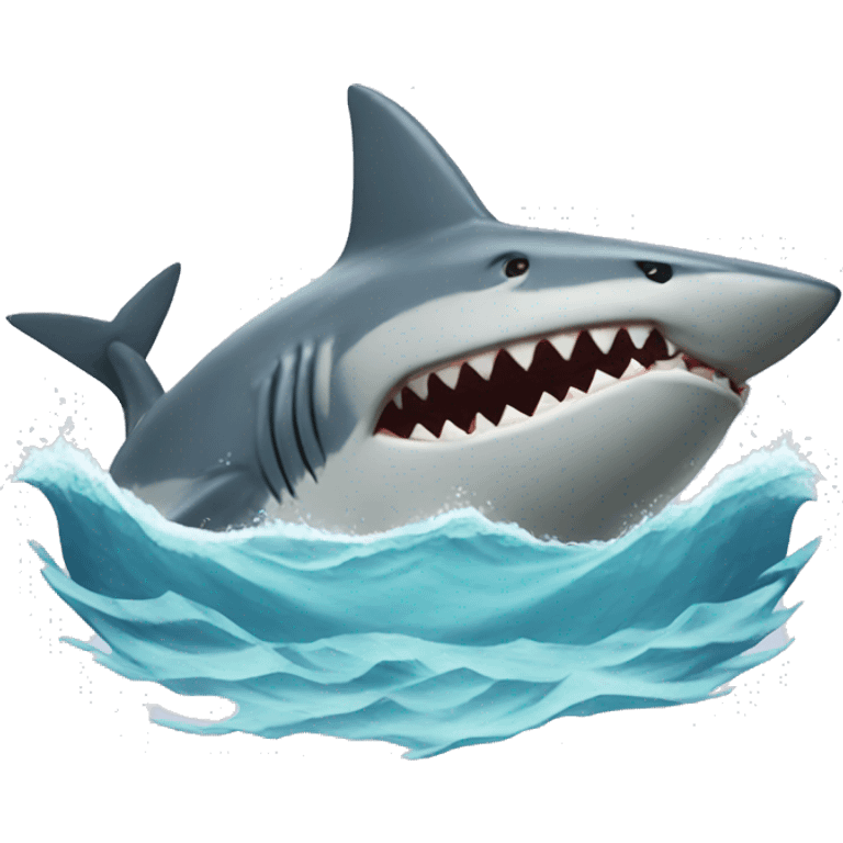 shark biting boat  emoji