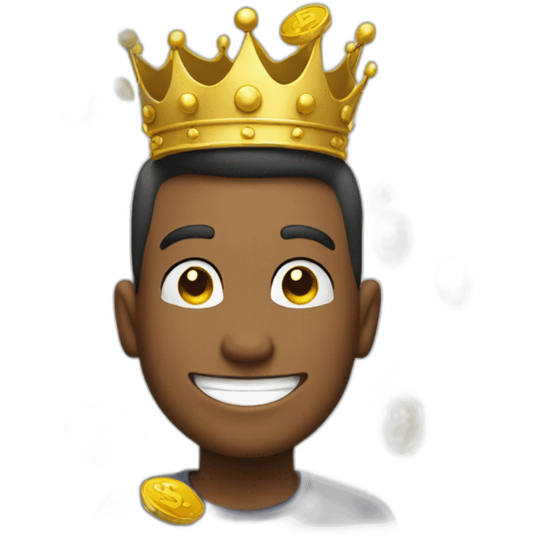 happy man crown grabbing a lot of money emoji