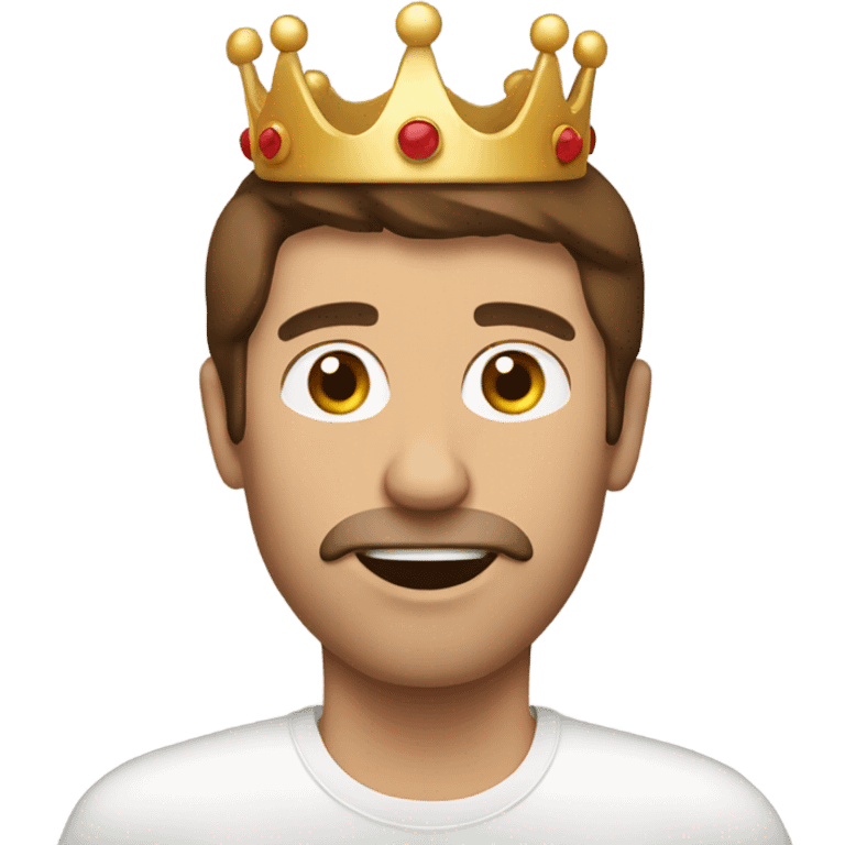 brown haired man with crown eaten sandwich  emoji