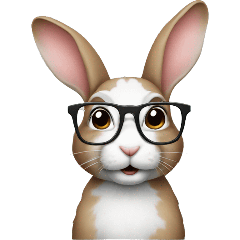 Rabbit wearing glasses emoji