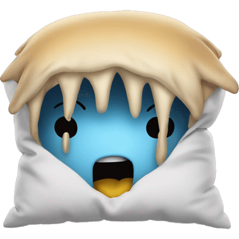 Face screaming inside a pillow  emoji