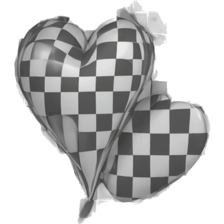 black and white checkered heart  emoji