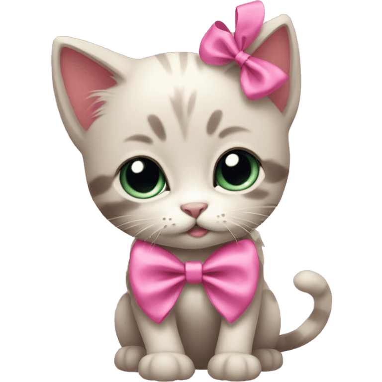 Kitten with a pink bow emoji