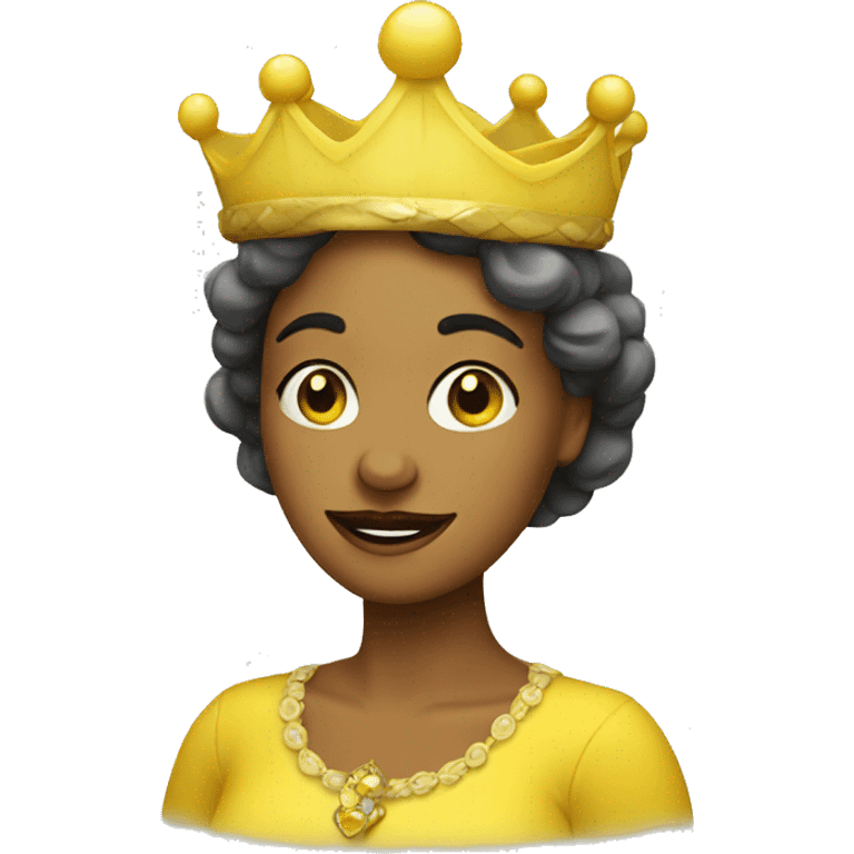 yellow fish lady with crown emoji