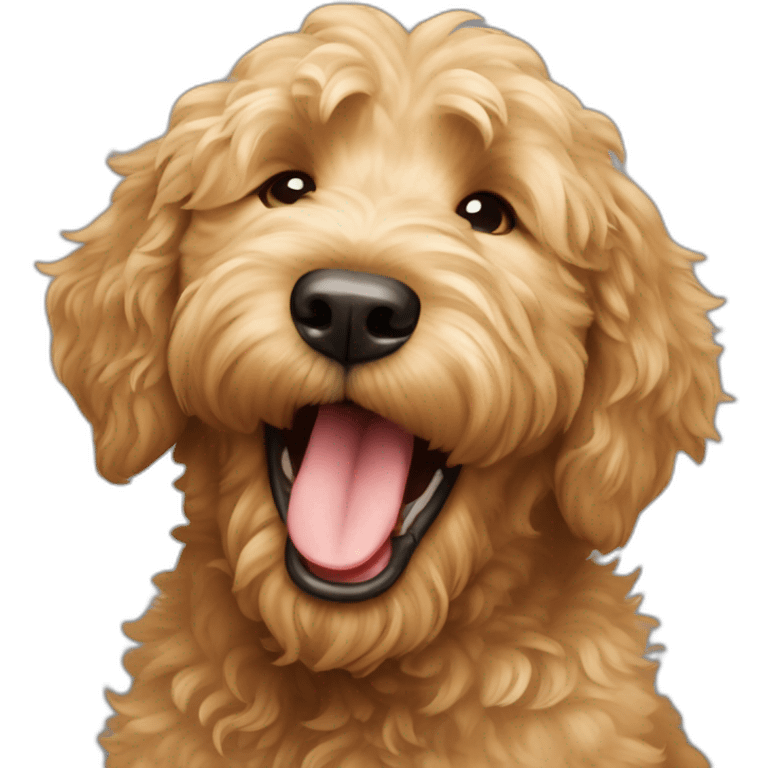 Goldendoodle yawning emoji