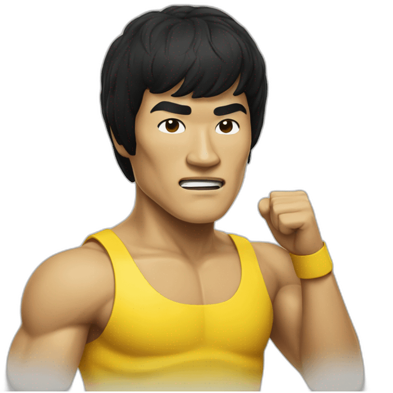 bruce lee in yellow emoji