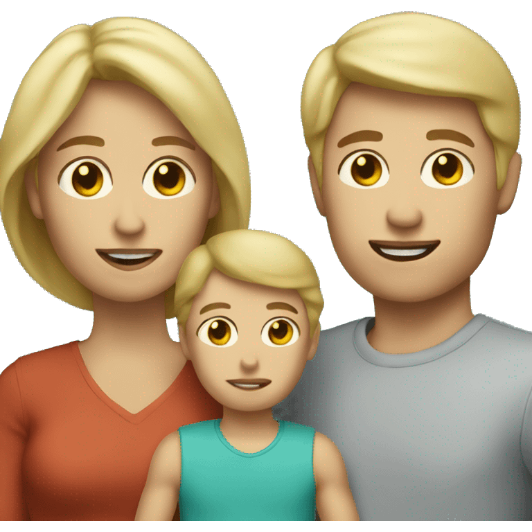 Blonde woman with two sons brown hair  emoji