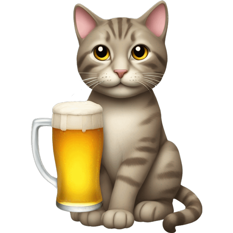 Cat holding a beer emoji