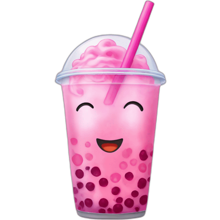 Pink bubble tea emoji