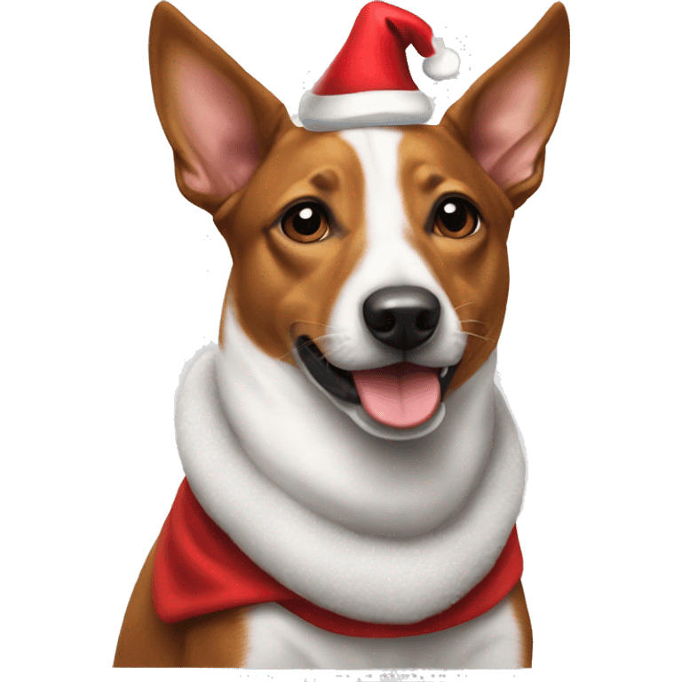 Basenji dressed as Santa emoji