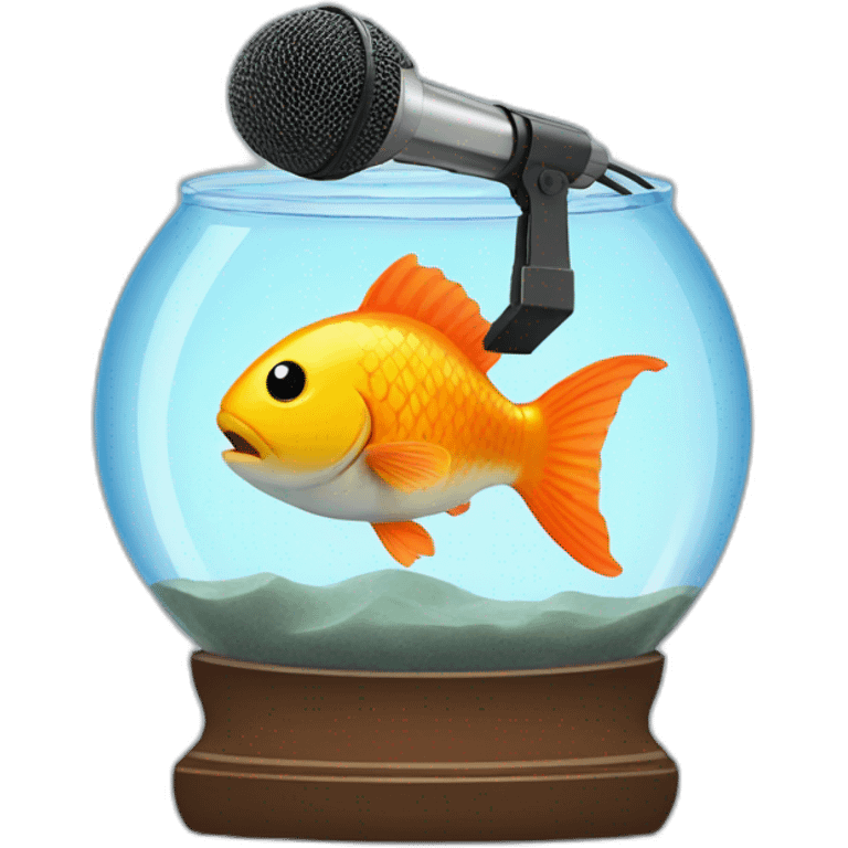 fishbowl with a microphone inside emoji