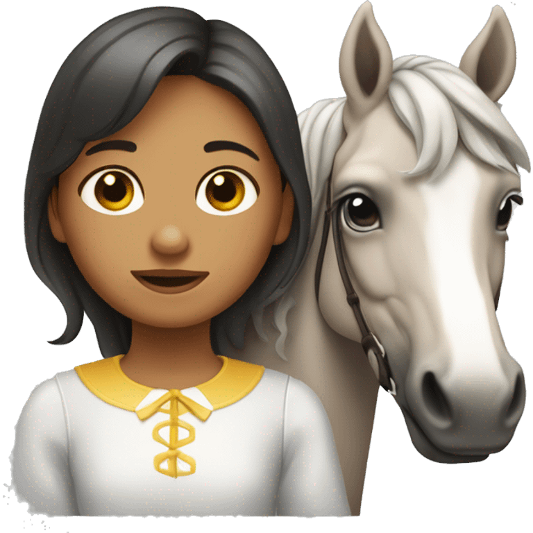 Niña con caballo ondulado  emoji