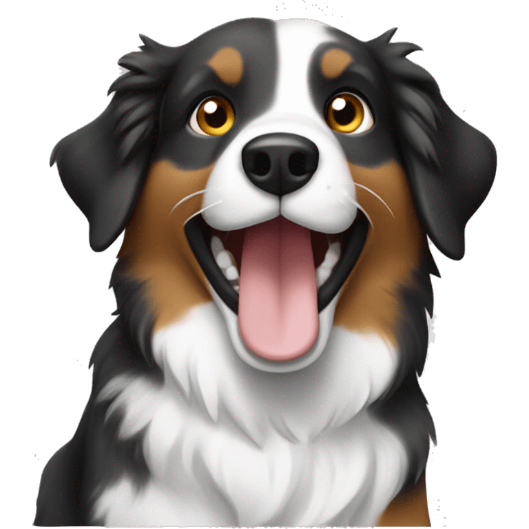 Australian sheperd waving hello emoji