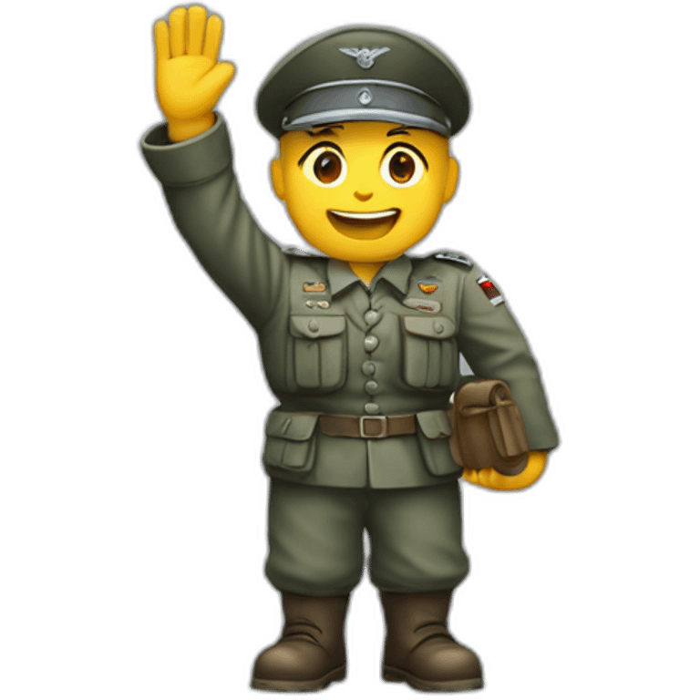 luftwaffe soldier raises arm greeting emoji