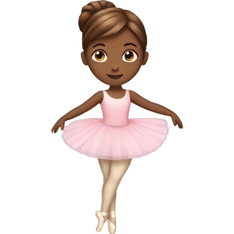 ballerina with brown hair with bow emoji