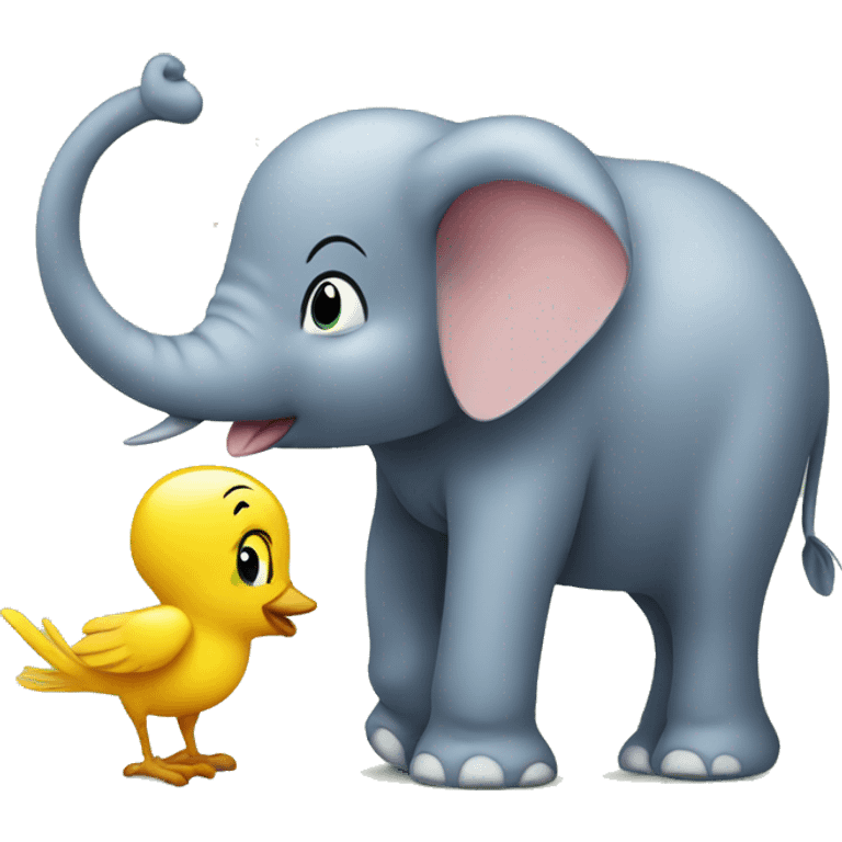 Tweety with elephant emoji