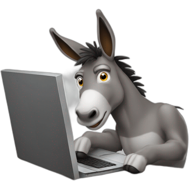 Stupid donkey is working on computer emoji