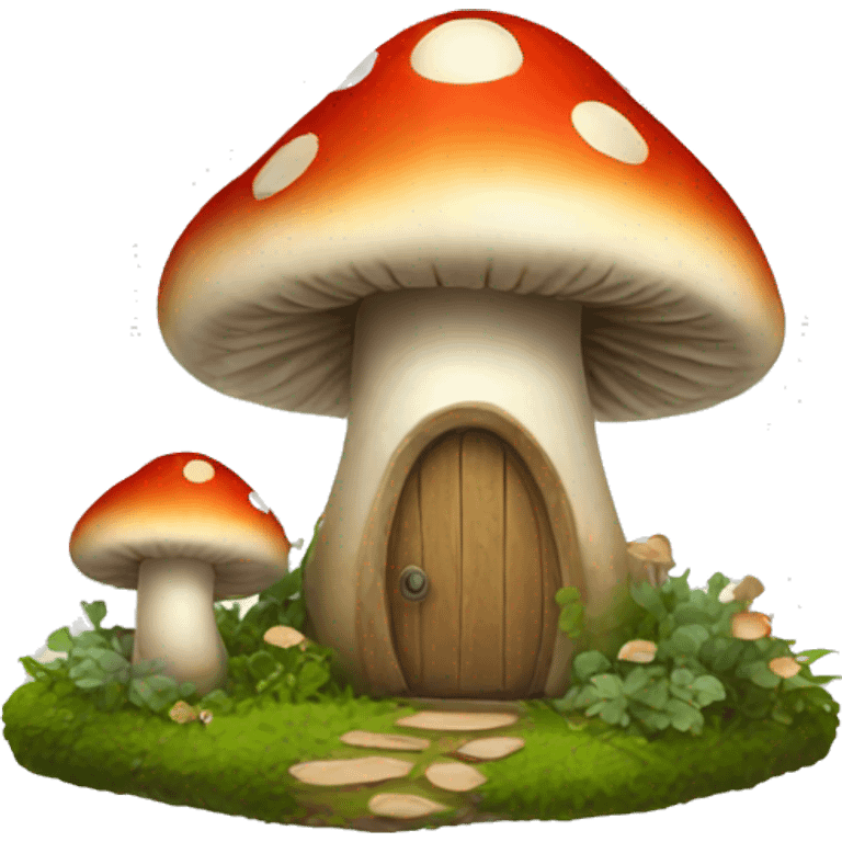 a mushroom house emoji