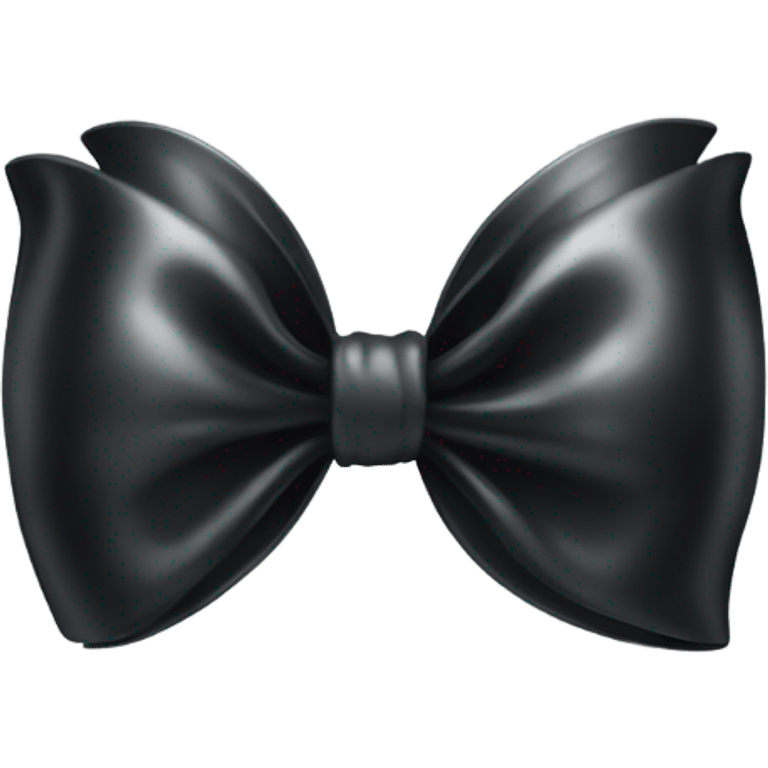 black bow with a silver heart bow in the center emoji