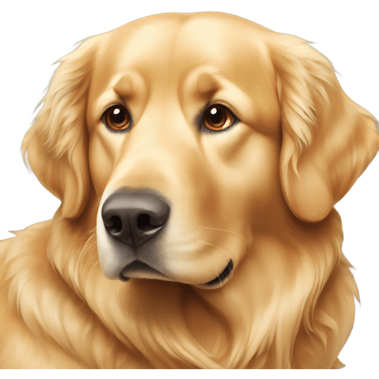 Older large Golden retriever laying down emoji