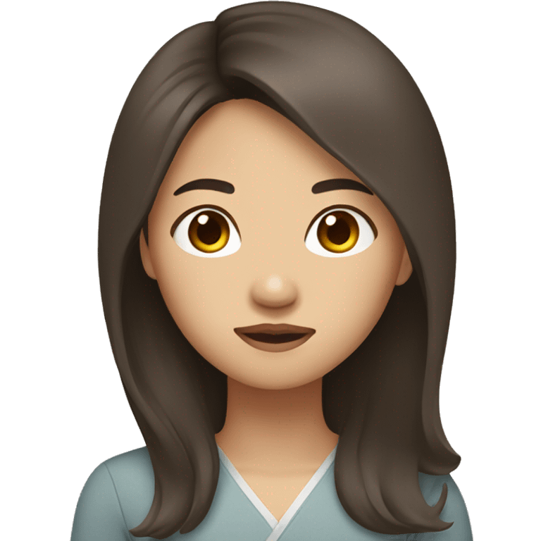 filipino korean woman with straight brown hair emoji