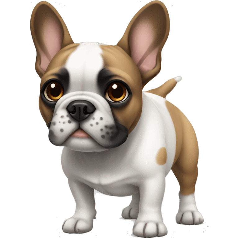 french bulldog dog with white and black muzzle and white brown body emoji