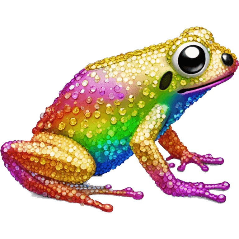 Rhinestoned rainbow frog  emoji