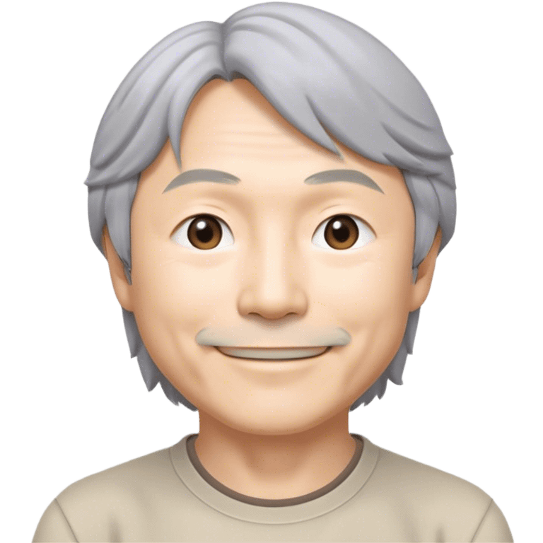 ​Cinematic Realistic Portrait of a Smiling Shigeru Miyamoto, depicted with warm, approachable features, gentle grey-tinted hair, and kind, expressive eyes, set against a subtle backdrop hinting at iconic video game imagery, rendered with lifelike textures and soft, inviting lighting that captures his innovative spirit, emoji