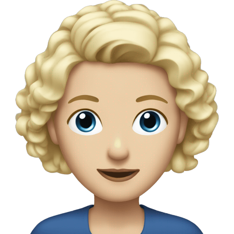 Journalist Blonde hair blue eyes woman  emoji