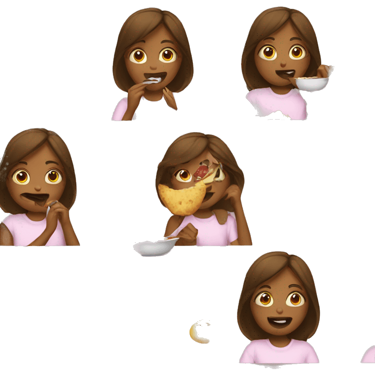 girl eating emoji