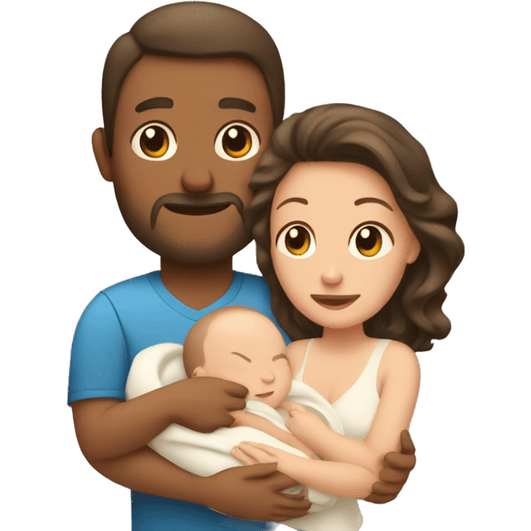 dad mom and newborn emoji